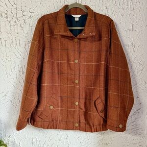 CJ Banks Men's Bomber Rust Plaid Jacket